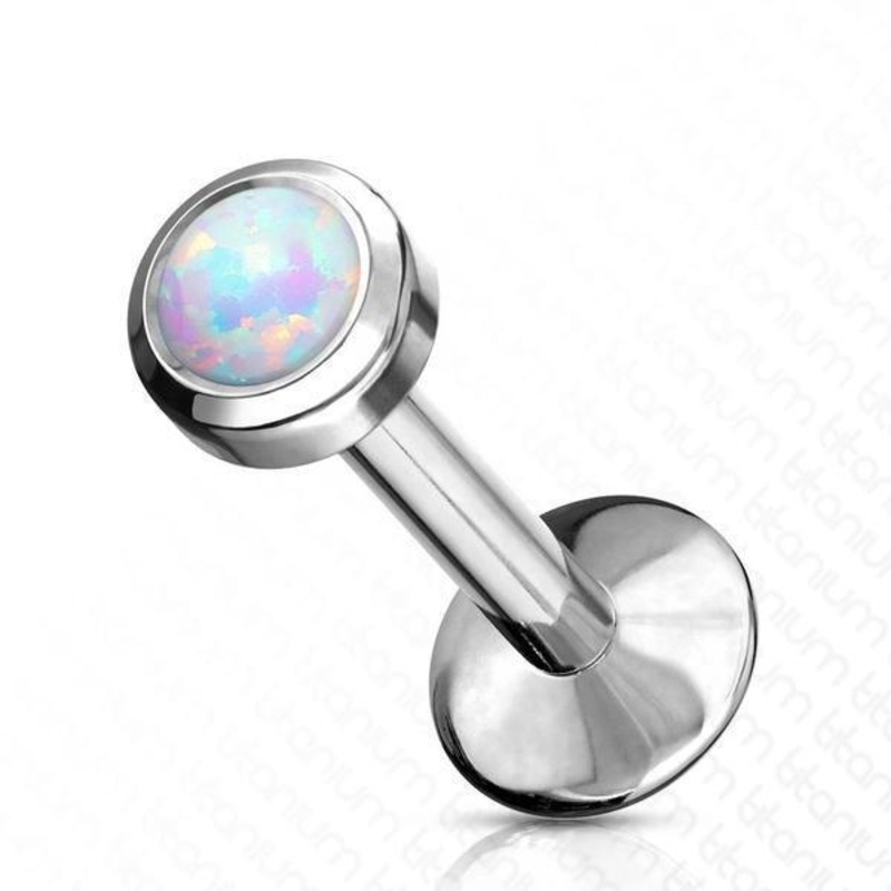 Titanium Opal Labret 16G 6mm 2mm