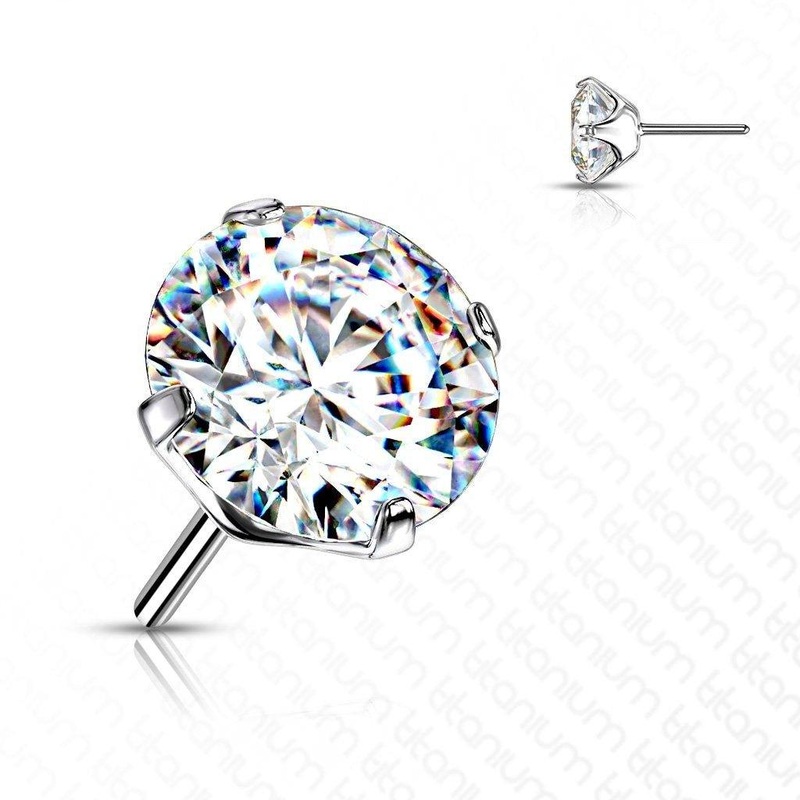 Titanium Threadless Prong Gem End 2mm