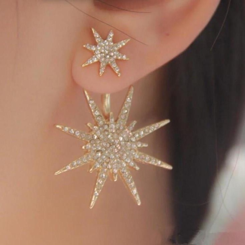 Ursa Double Star Ear Jacket Earring Gold Star