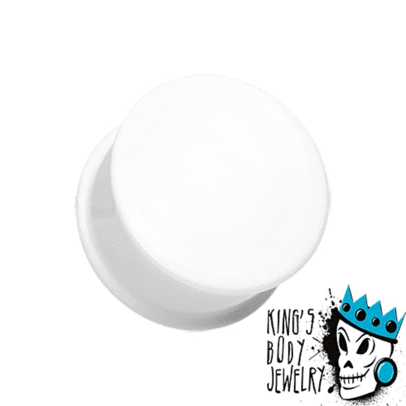 White Acrylic Single Flare Plugs (10 gauge – 1 inch) 10 g