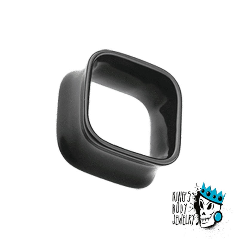 Black Acrylic Square Tunnels (6 gauge – 1 inch) 6 g