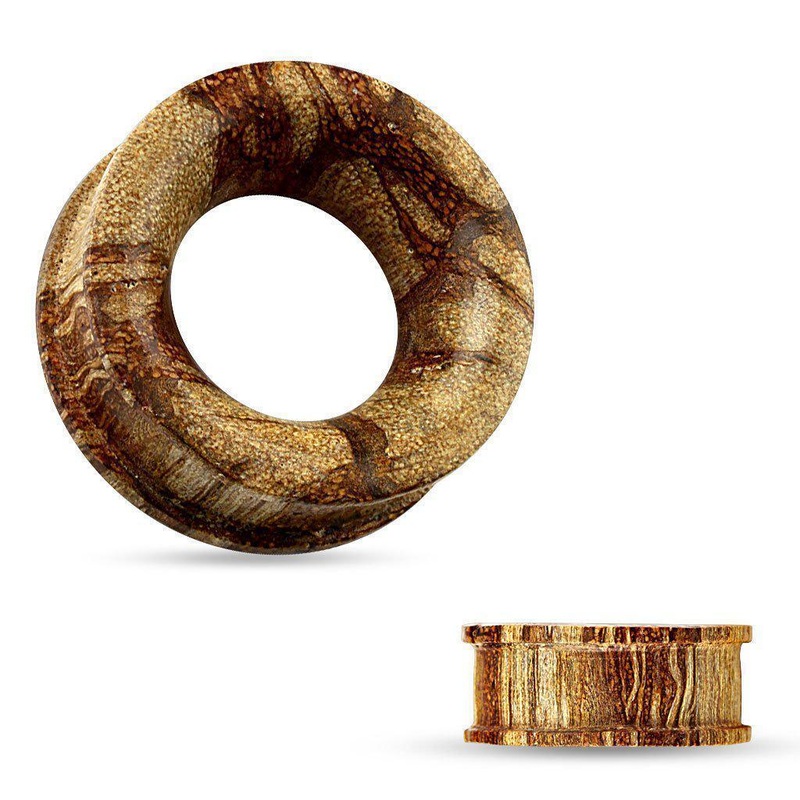 Flat Flared Root Wood Tunnel 6mm-25mm 6mm(2G)