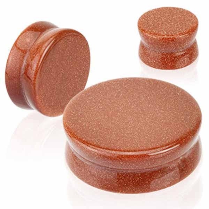 Gold Sandstone Plug 8G-1″ 3.2mm(8G)