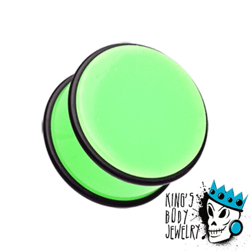 Green Acrylic No Flare  Plugs (1 1/8 inch – 2 inch) 1 1/8 inch