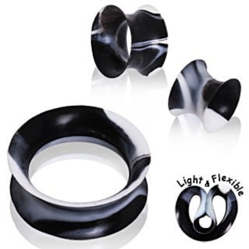 Marble Silicone Thin Tunnels (1 inch) 1 inch