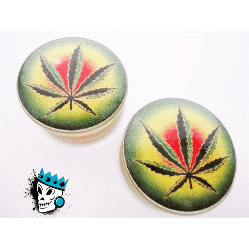Marijuana Leaf Plugs (7/8 inch) 7/8 inch