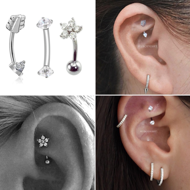 MyBodiArt Favourites 3 Piece Rook Ear Piercing Jewelry Gift Set