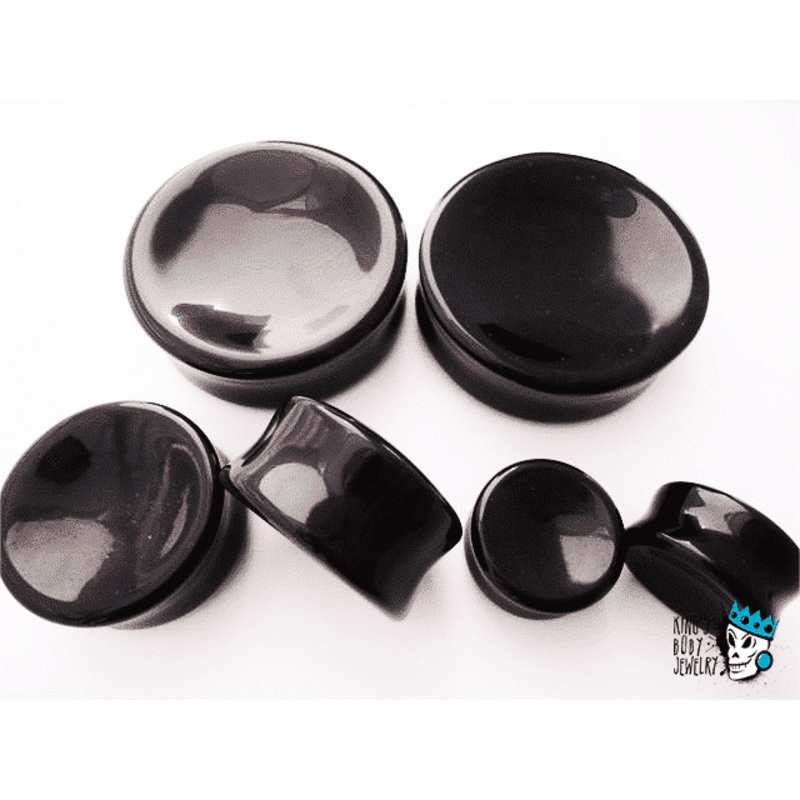 Onyx Concave Stone Plugs (8 gauge – 1 7/8 inch) 8 g