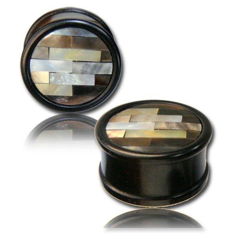 Shell Mosaic Arang Wood Plug 14mm / 16mm 14mm(9/16″)