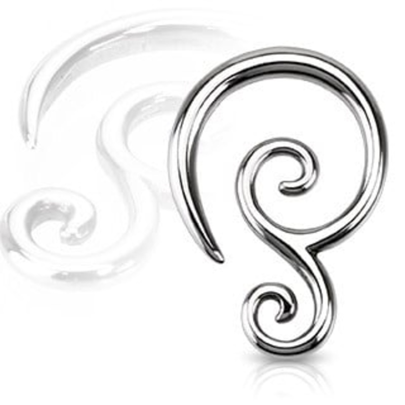 Stainless Steel Double Swirl (14 gauge – 0 gauge) 14 g