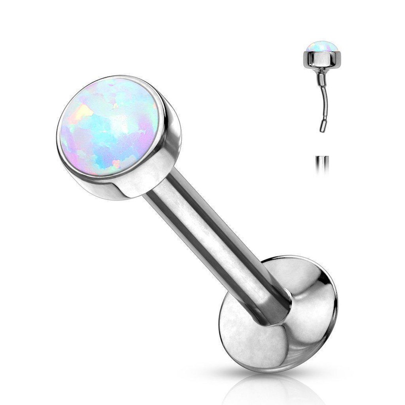 Threadless Opal Labret 20G 6mm 2mm