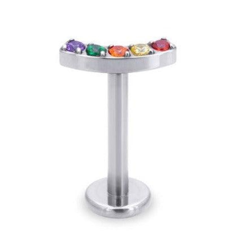Titanium Pride Row Labret 16G 6mm