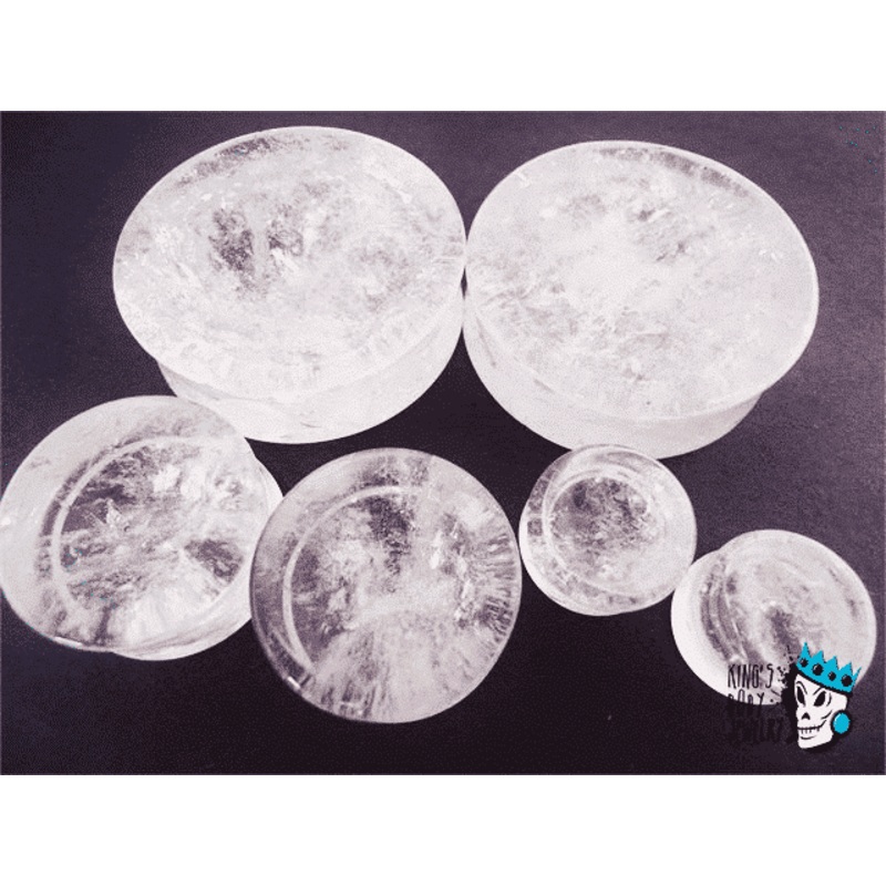 Crystal Concave/Convex Stone Plugs  (6 gauge – 1 7/8 inch) 6 g