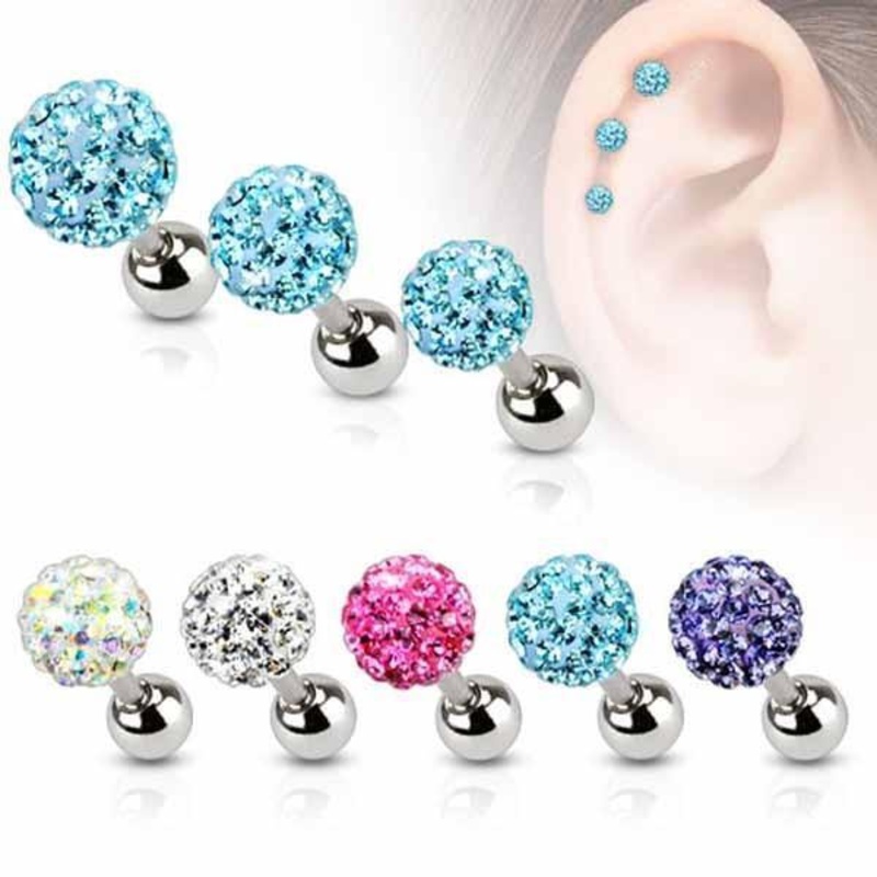 Ferido Ball Cartilage Bar 16G Aurora Borealis 3mm