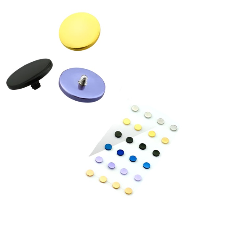 Flat Disc Dermal Top 14G Black