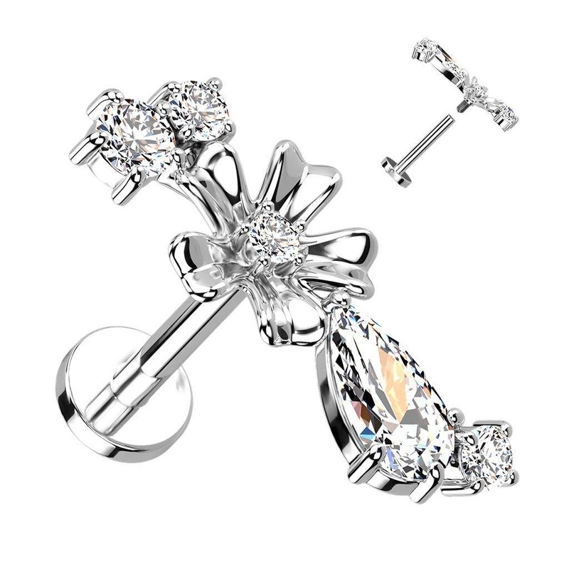 Gem Cluster Flower I.T. Labret 6mm Gold