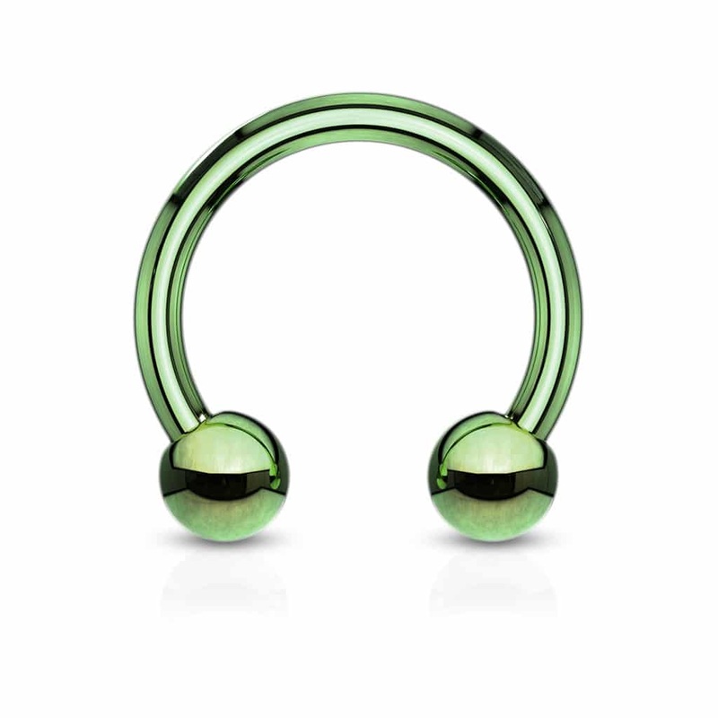 Green Steel Circular Barbells (18 gauge – 0 gauge) 18 g 5/16″