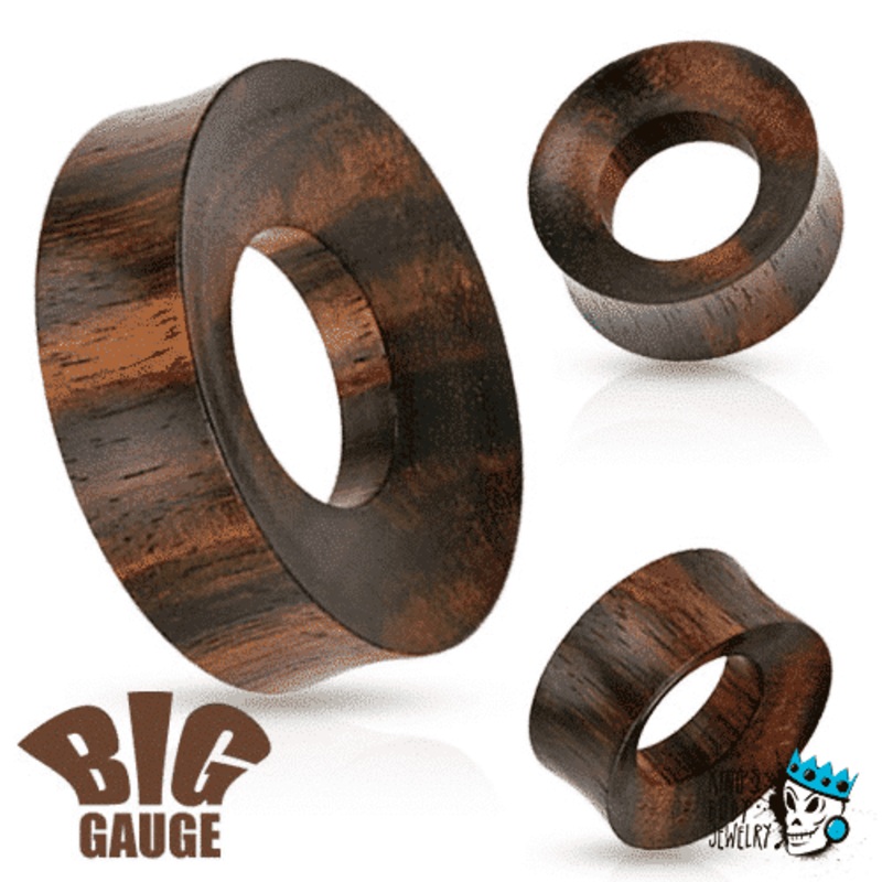 Large Rimmed Iron Wood Tunnels (1 inch – 2 inch) 1 inch