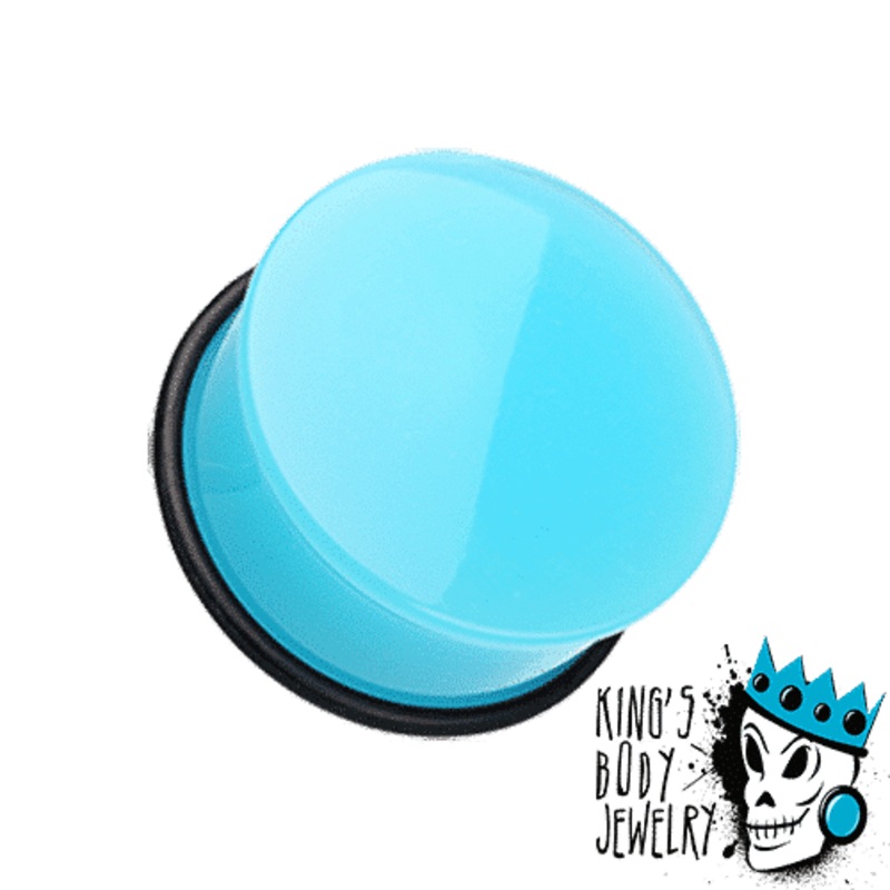 Light Blue Acrylic Single Flare Plugs (10 gauge – 1 inch) 10 g