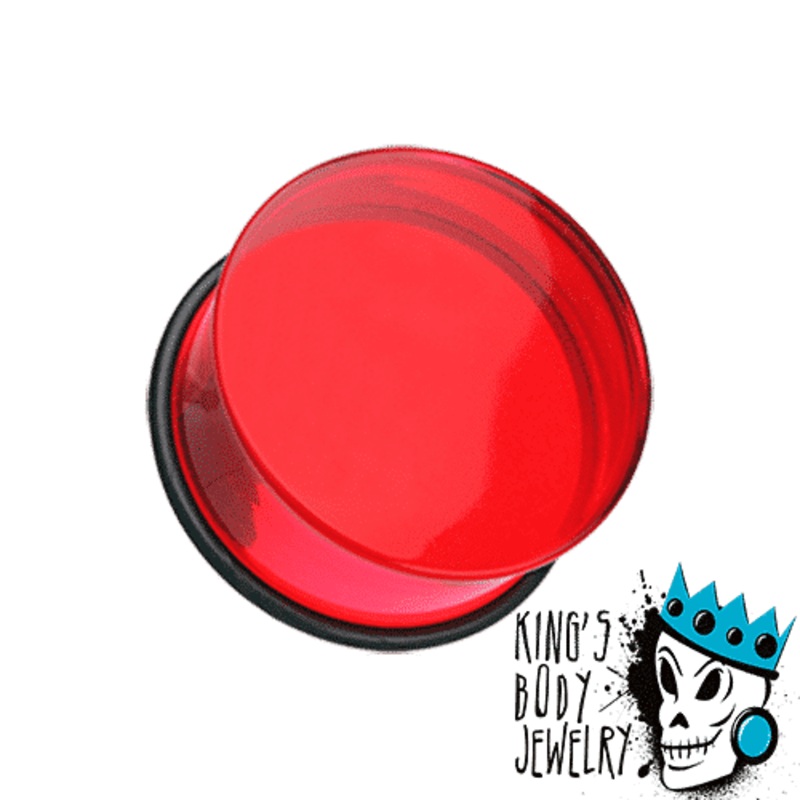 Red Acrylic Single Flare Plugs (10 gauge – 1 inch) 10 g