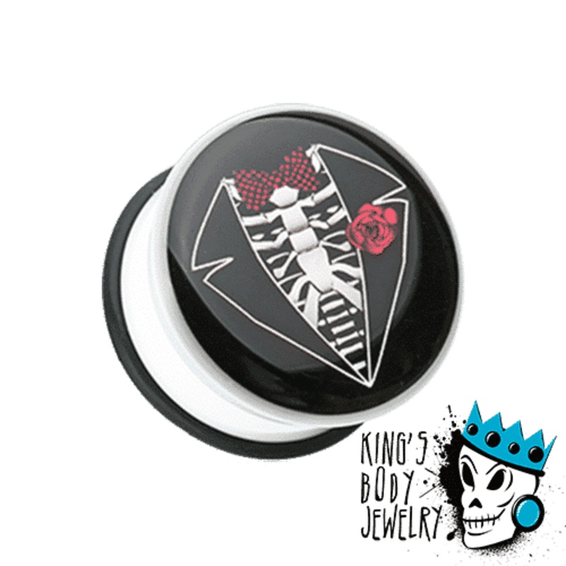 Skull Tuxedo Plugs (2 gauge – 1 inch) 2 g