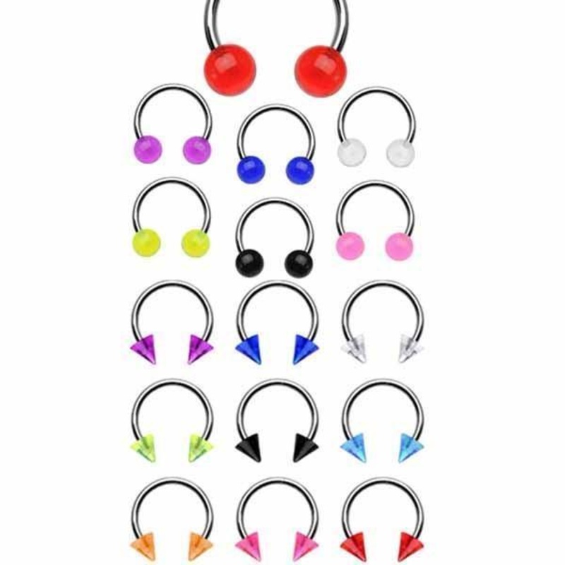 UV Horseshoe 16G 14G 16G Ball Clear