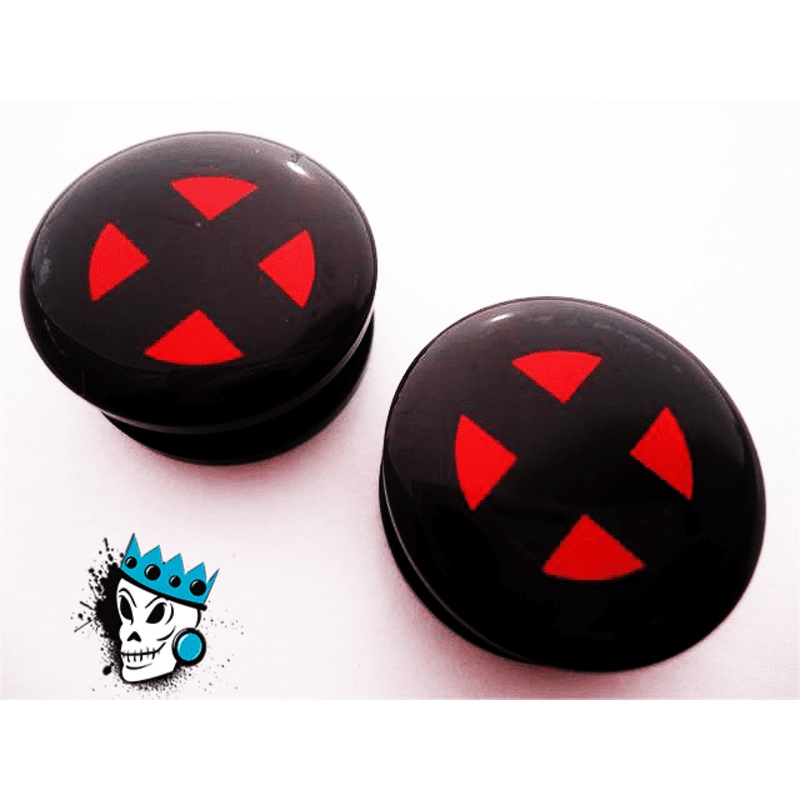 Black X-Men Marvel Flesh Tunnels (2 gauge – 1 inch) 2 g