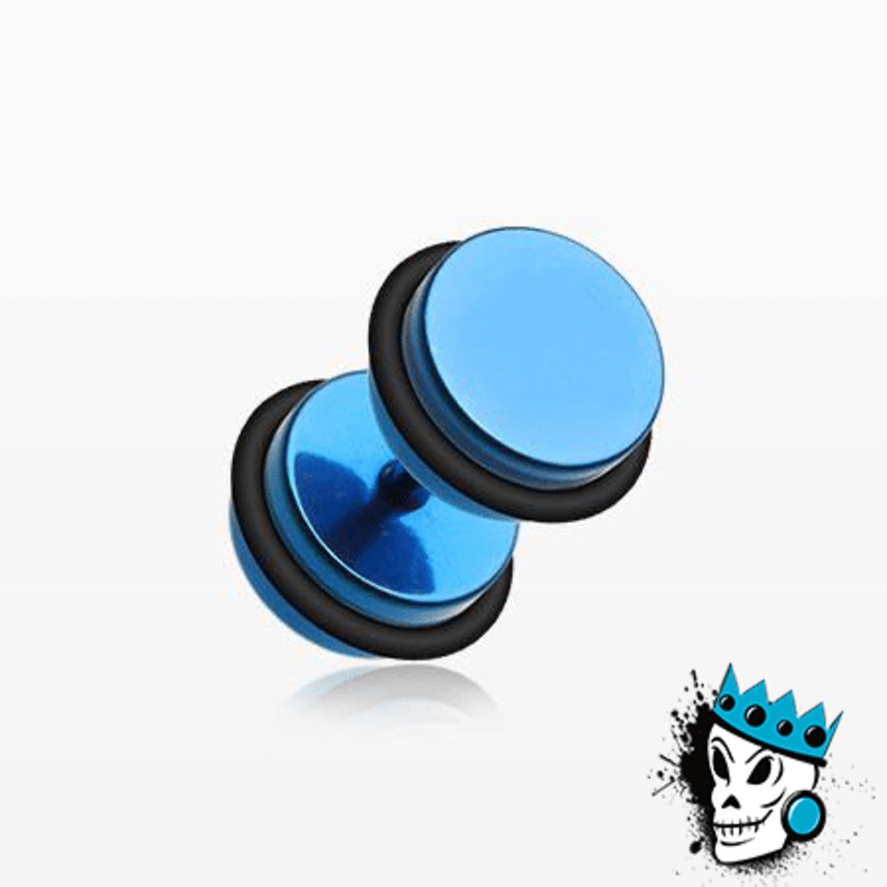 Blue Anodized Fake Steel Plugs (16 gauge) 16 g