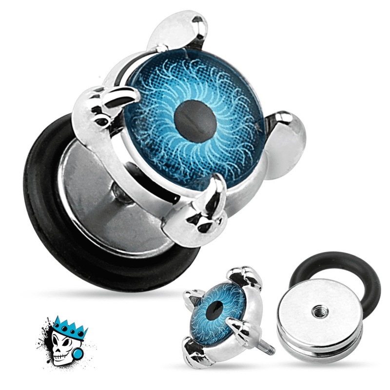 Blue Eye Fake Plugs  (16 gauge) 16 g