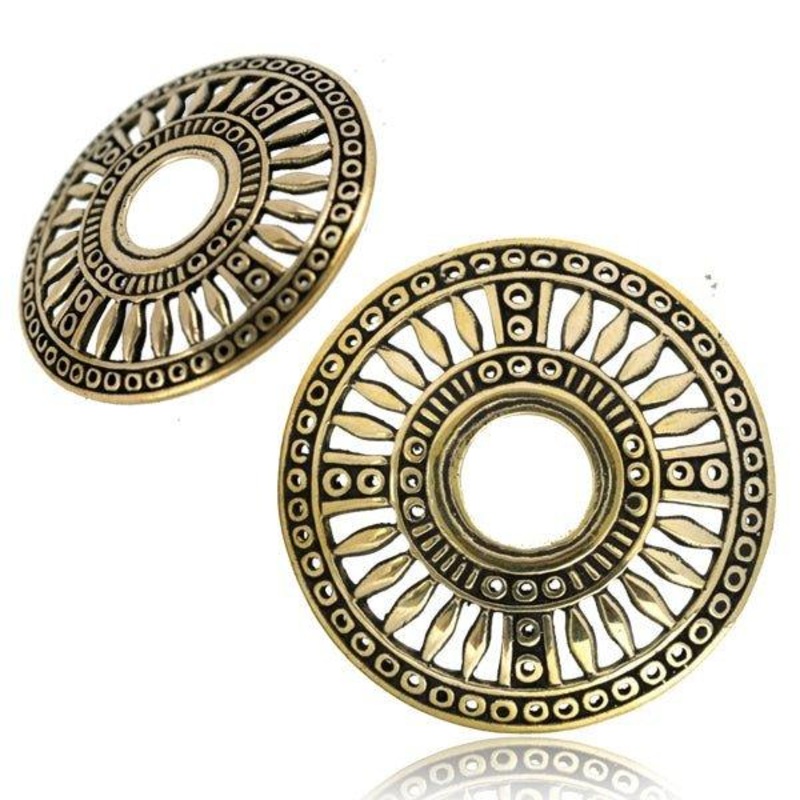 Brass Nipple Disc (Single) (No Barbell) 9mm Centre Gold