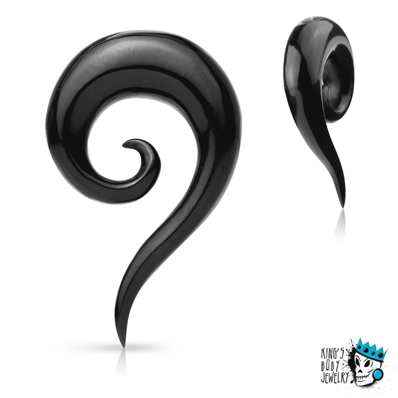 Buffalo Horn Tail Spirals (6 gauge – 00 gauge) 6 g