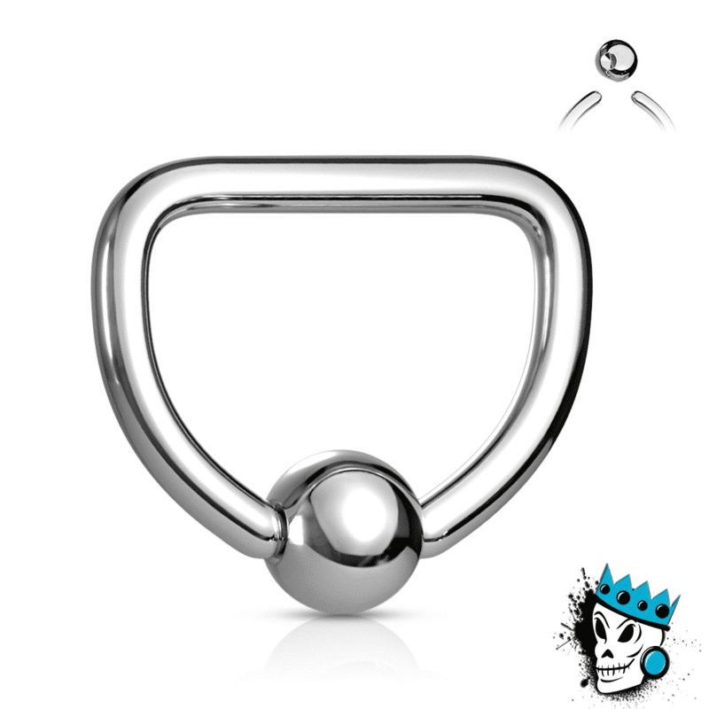 D Shaped Steel Captive Bead Rings (18 gauge – 14 gauge) 18 g 1/4″