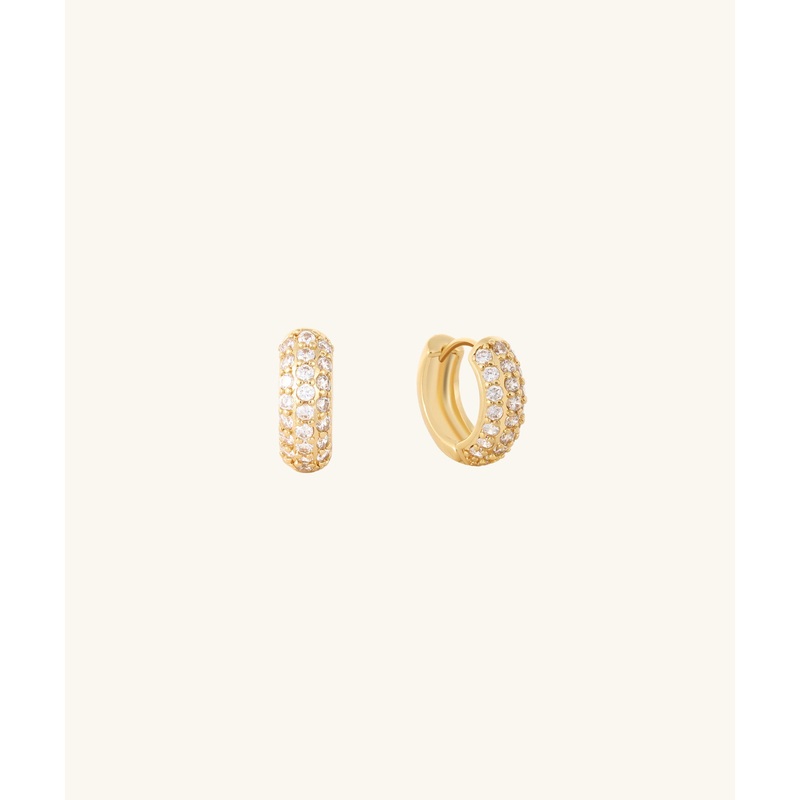 Frosted Sparkle Hoops Gold