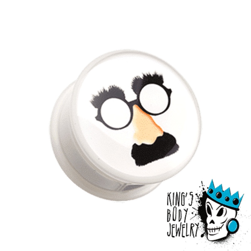 Glasses and Mustache Plugs (2 gauge – 1 inch) 2 g