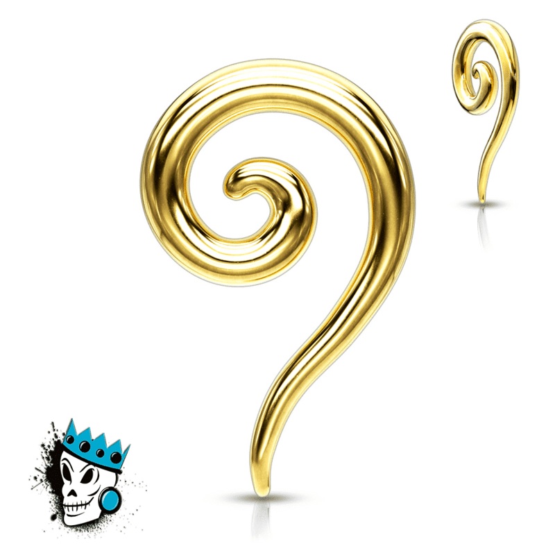 Gold Steel Tail Spirals (12 gauge – 0 gauge) 12 g