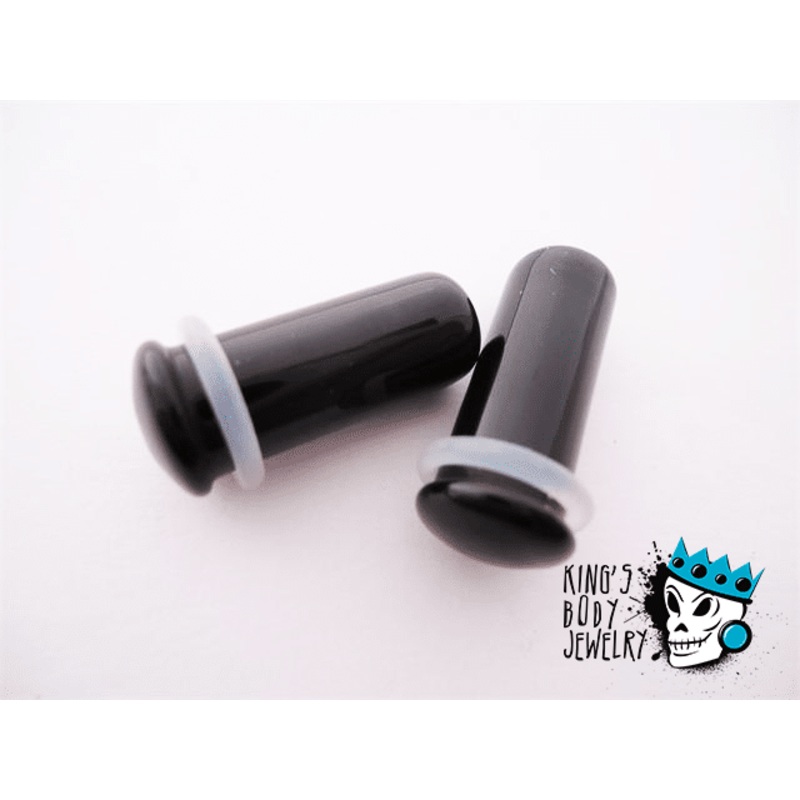 Gorilla Glass Black Conch Plugs (8 gauge – 1/2 inch) 8 g