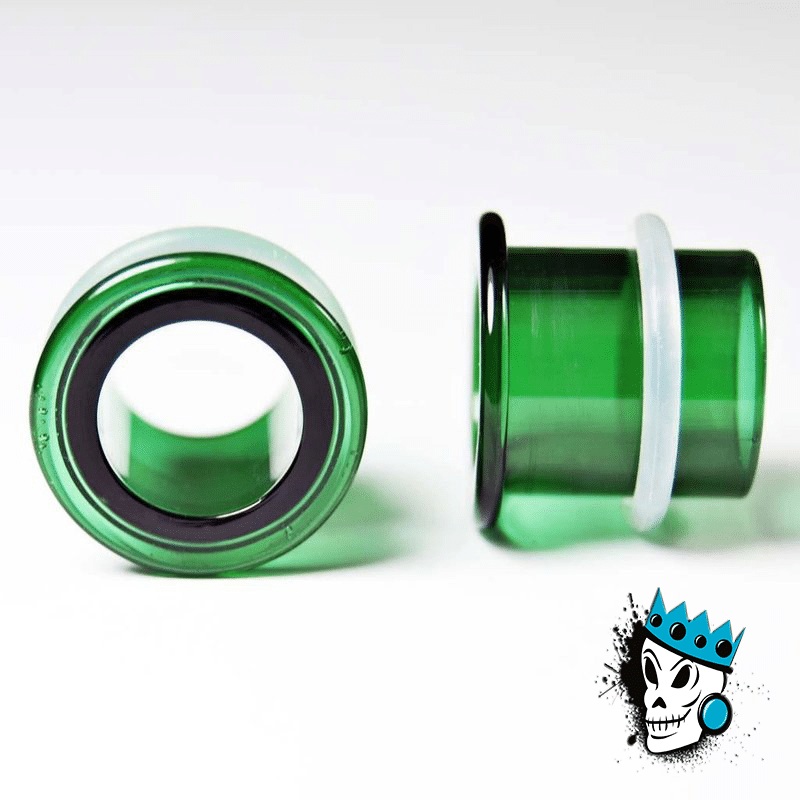 Gorilla Glass Green Single Flare Tunnels (12 mm) 12 mm
