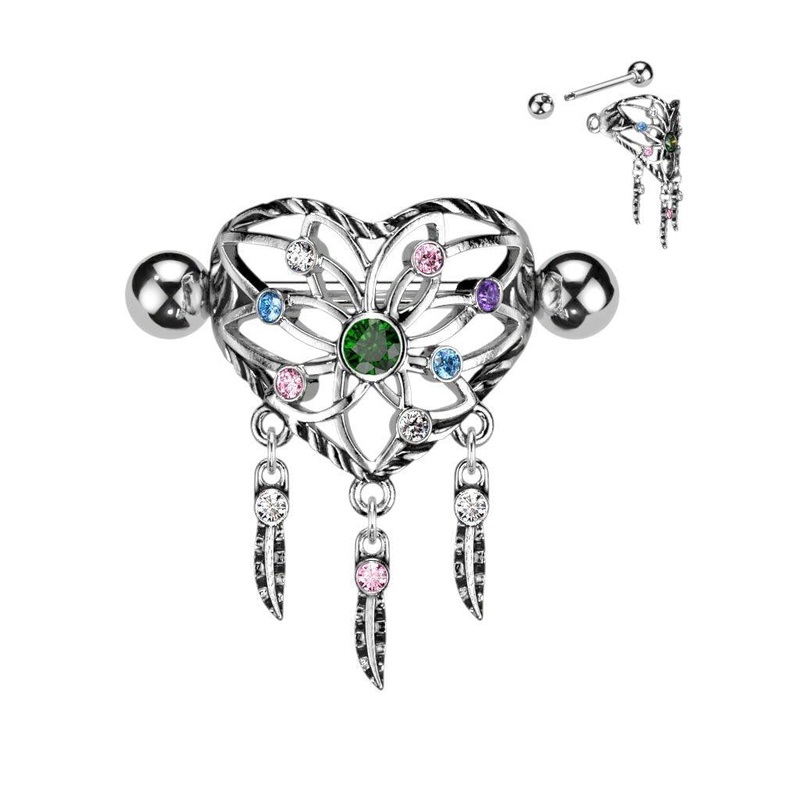 Heart Dreamcatcher Nipple Cuff 14G (Single)