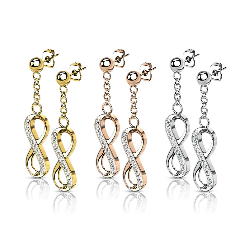 Infinity Paved Earrings Pair Gold