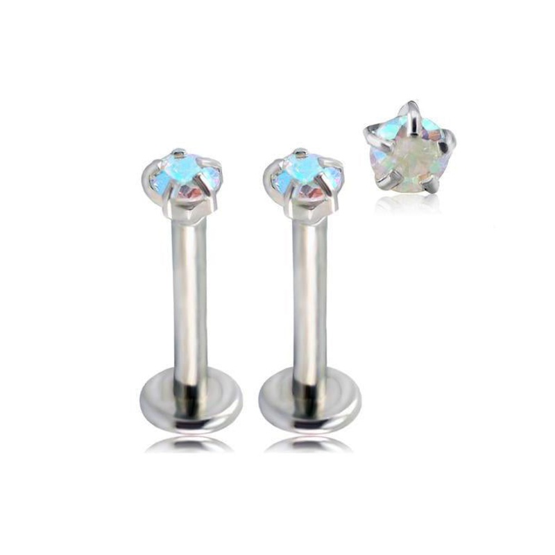 Jaden Aurora Borealis Crystal 16G Barbell Pair of Barbells (2)