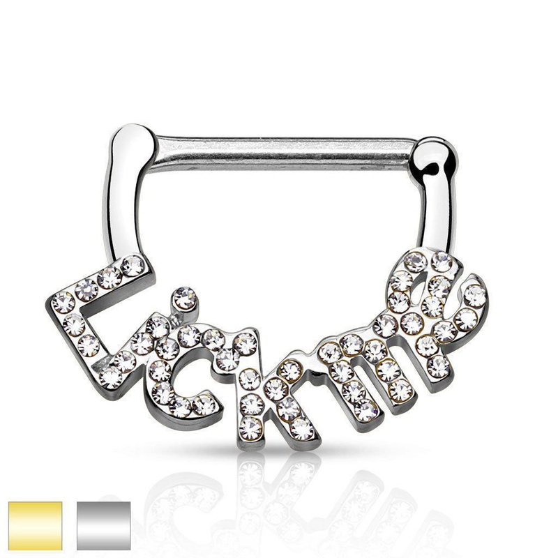 LICK ME Nipple Clicker 14G Gold