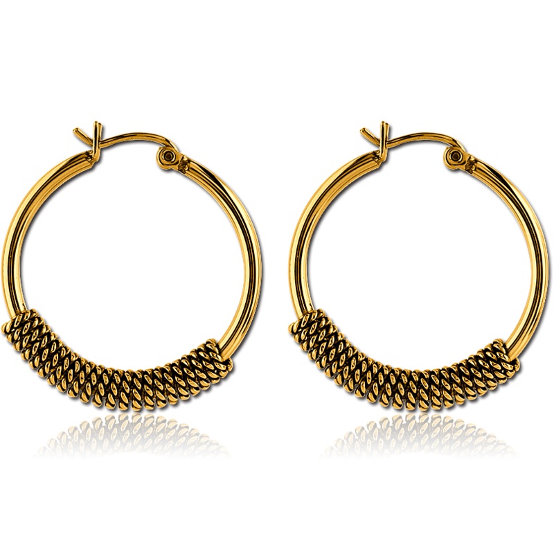 Mesh Circle Earring Pair Gold