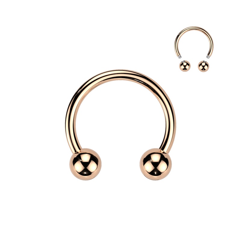 Rose Gold Horseshoe 18G 16G 14G 18G 8mm 3mm