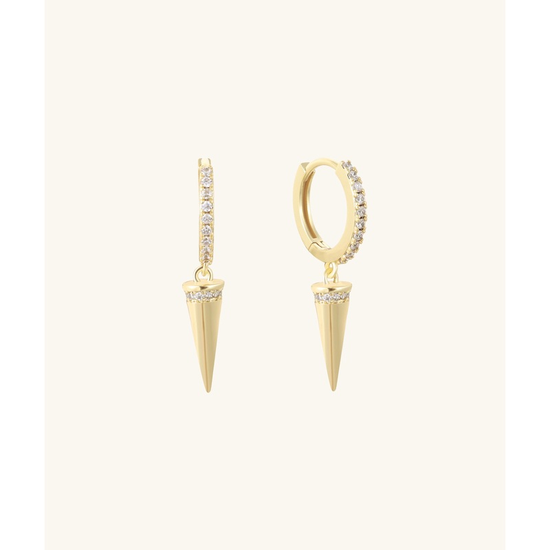 Spike Dangle Hoop Gold