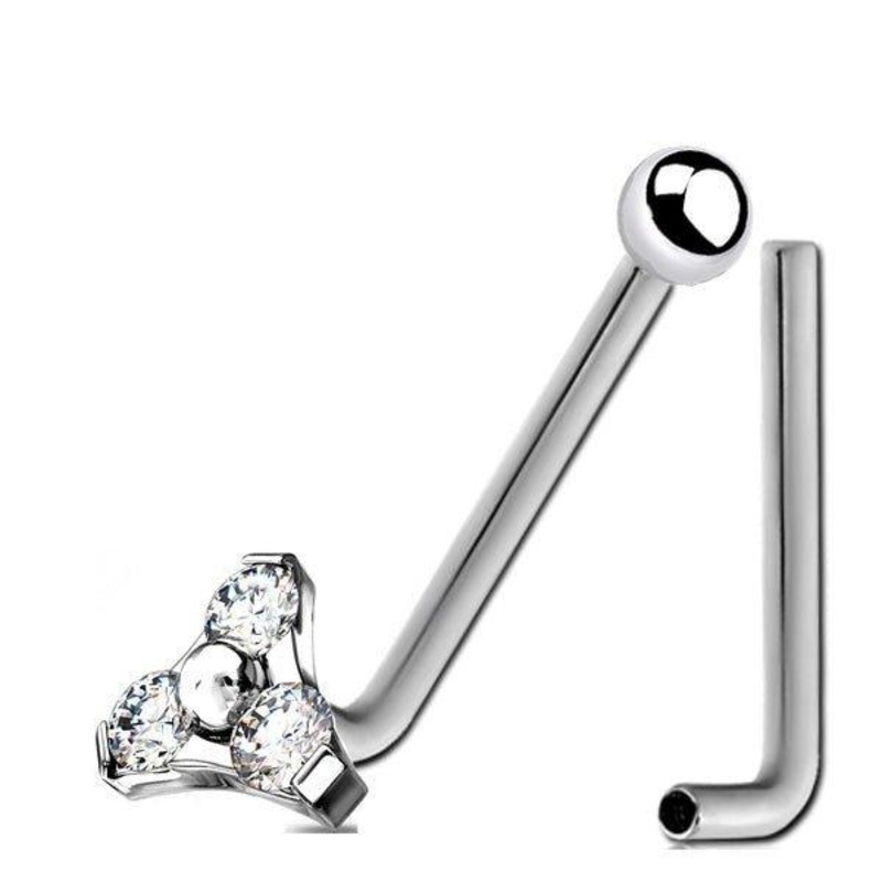 Titanium I.T. Triple Gem Christina Bar 14G