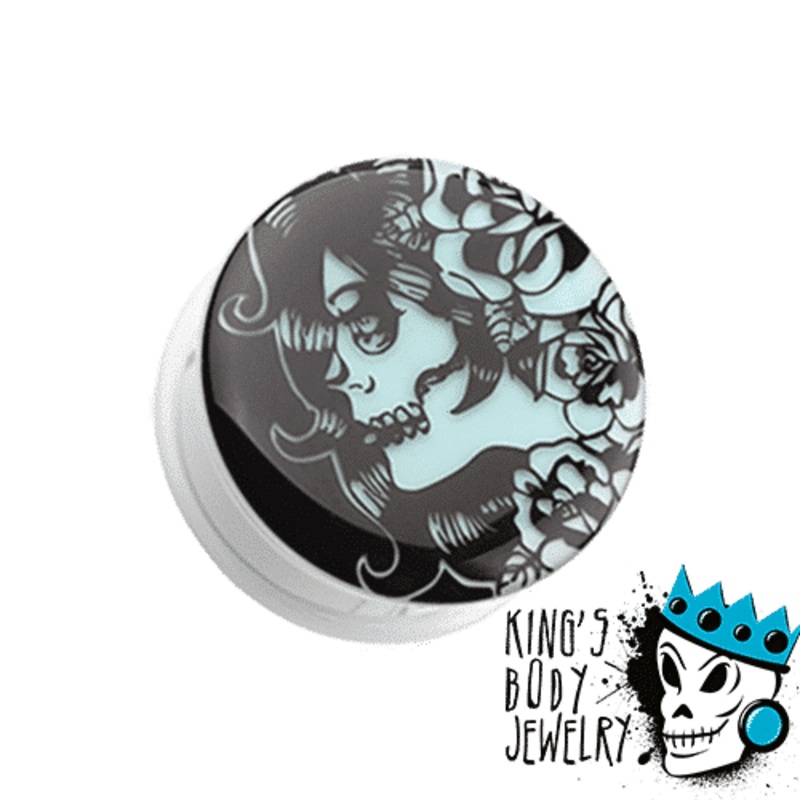 Zombie Girl Glow In Dark Plugs (2 gauge – 1 inch) 2 g