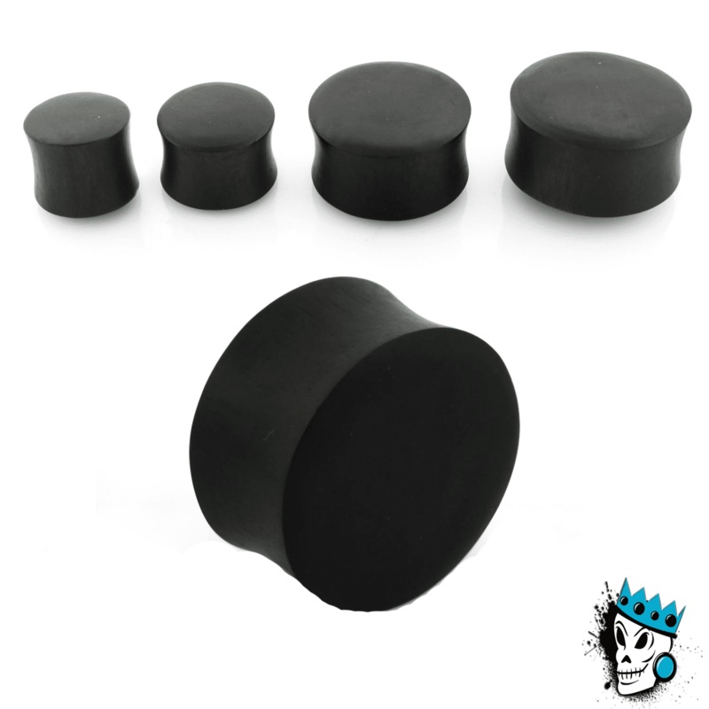 Black Areng Wood Concave Plugs (1 inch – 2 inch) 1 inch