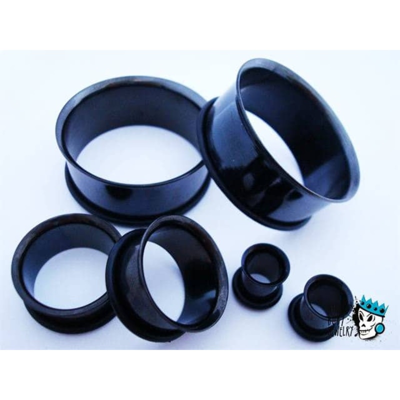 Black Single Flare Steel Tunnels (14 gauge – 2 1/2 inch) 14 g 3/8″