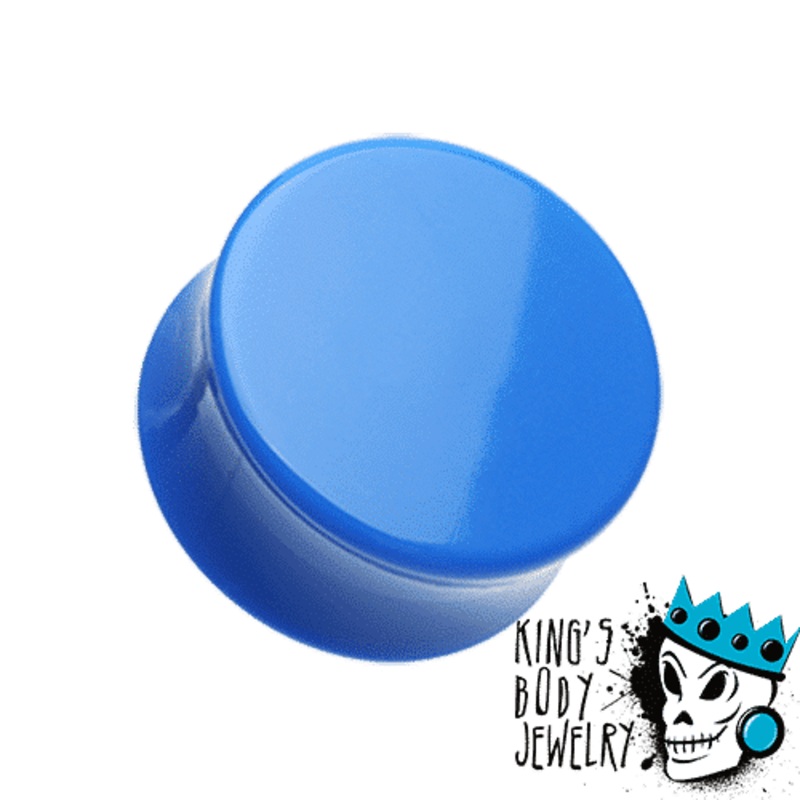 Blue Acrylic Double Flare Plugs (10 gauge – 2 inch) 10 g