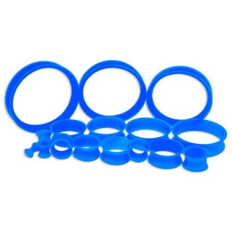 Blue Silicone Thin Tunnels (6 gauge – 2 inch) 6 g